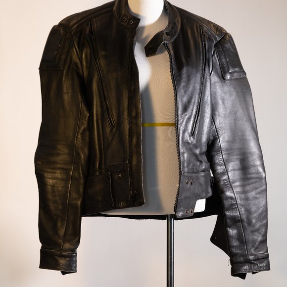 First Other - Motorcycle Jacket Black Leather w/Lining Mens 44